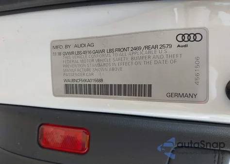 2019 Audi A5 45 Premium from USA, damaged, VIN WAUBNCF56KA015689